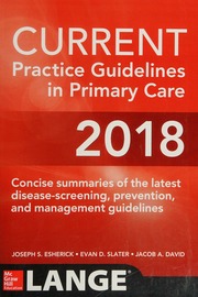 CURRENT Practice Guidelines in Primary Care 2018 – 9781260031065 ...